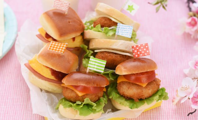 3種のひとくちバーガー