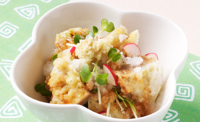 れんこんひき肉はさみ揚げのおろし和え