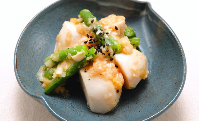 さといもといんげんの葱みそ和え