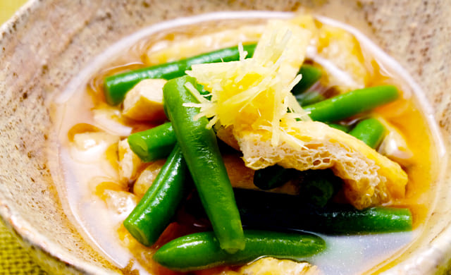 油揚げといんげんのサッと煮