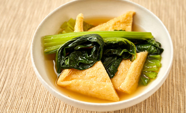 小松菜と油揚げの煮浸しの写真