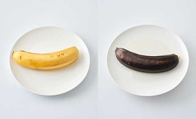 電子レンジで作る焼きバナナの写真