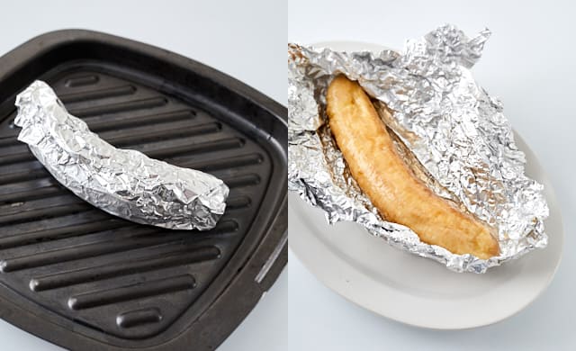 冷凍バナナで作る焼きバナナの写真