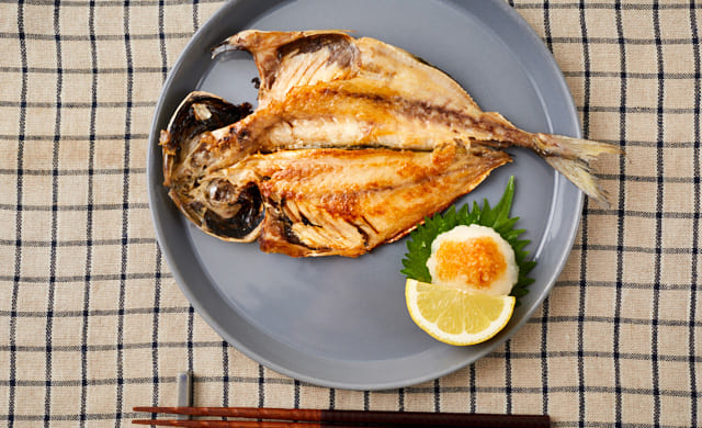 干物の焼き上がりの写真