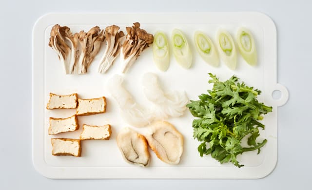 切ったすき焼きの具材の写真