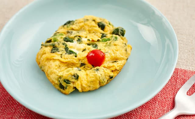 ほうれん草のオープンオムレツの写真