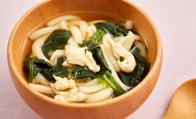 ほうれん草とささみのとろみうどんの写真