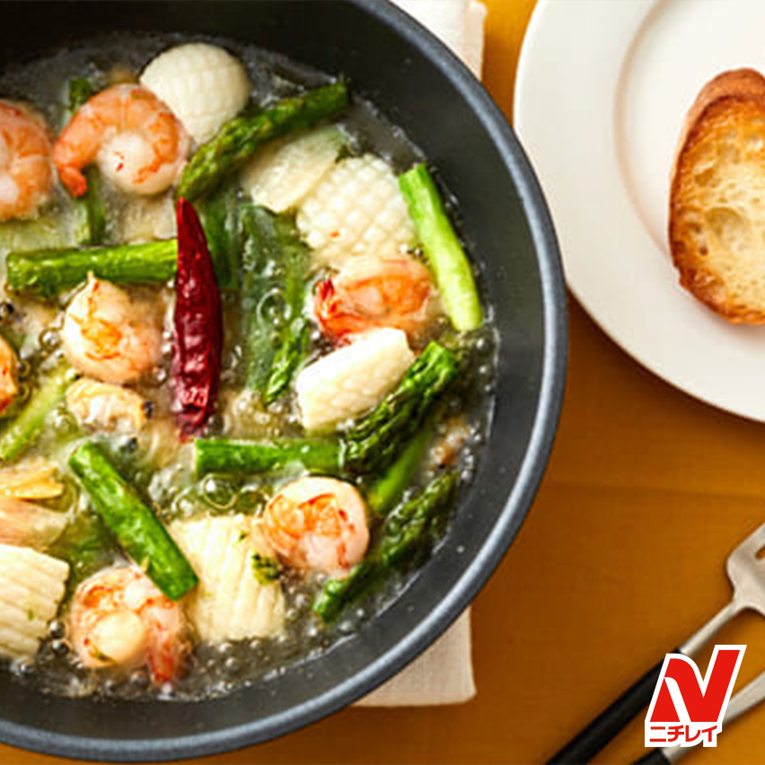 フライパンで作るアヒージョ