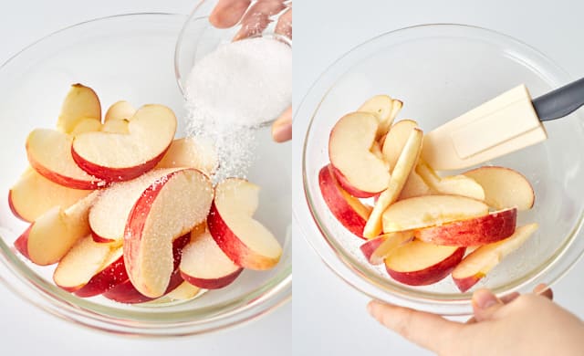 りんごを混ぜている写真