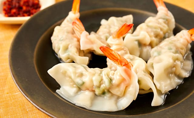 えび入りゆで餃子の写真