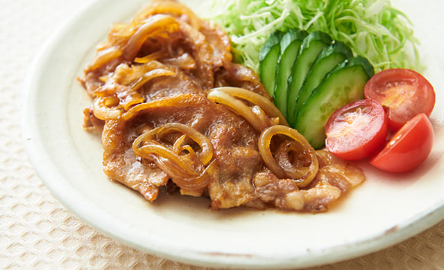 豚肉と玉ねぎの生姜焼きの写真