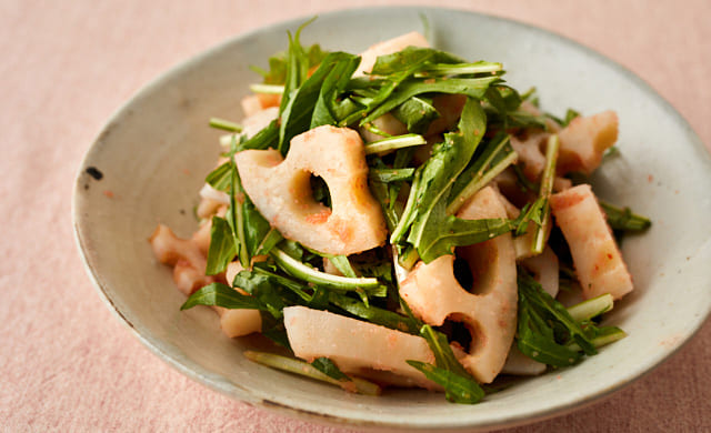 れんこん明太サラダの写真