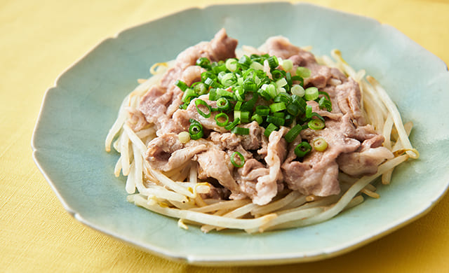 豚こまともやしのさっぱり蒸しの写真