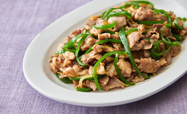 豚こまとピーマンのオイスターソース炒めの写真