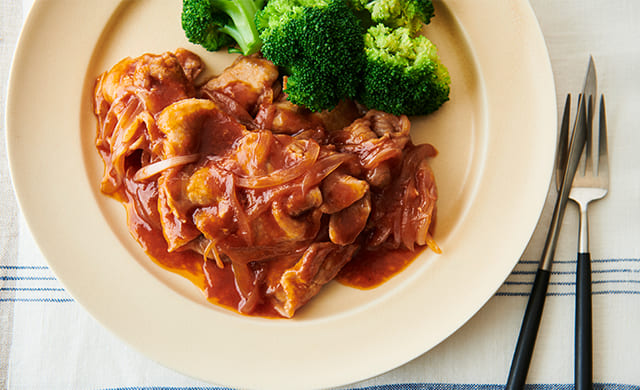 豚肉のポークチャップの写真