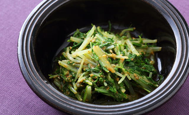 水菜の濃厚ごま和えの写真