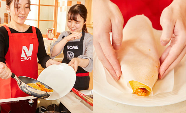 お皿に移している写真/形を整えている写真