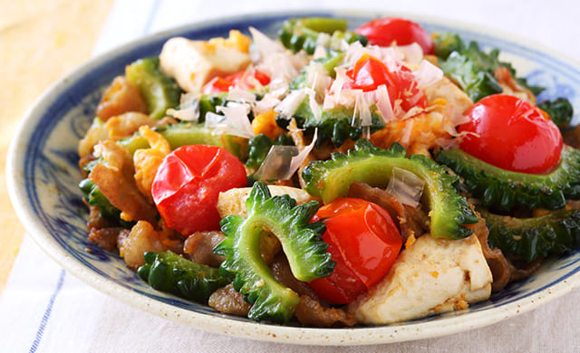 ミニトマト入りゴーヤチャンプルーの写真