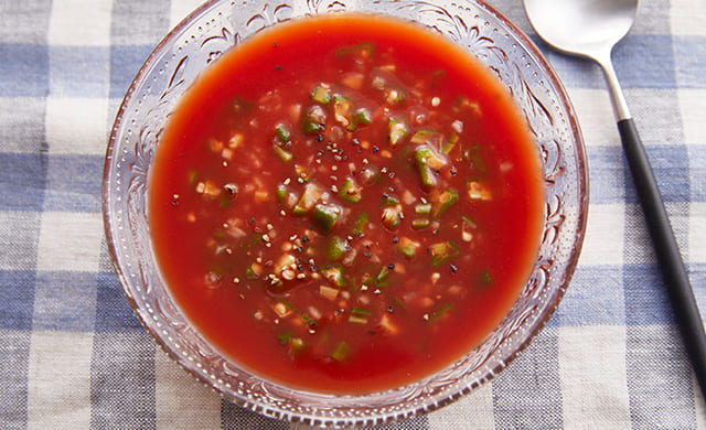 オクラのガスパチョ風冷製スープの写真