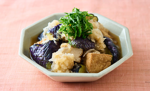 なすと厚揚げのみぞれ煮の写真