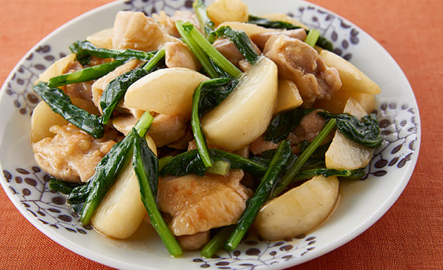 かぶと鶏肉のオイスター炒めの写真