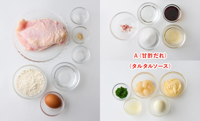 チキン南蛮の材料の写真