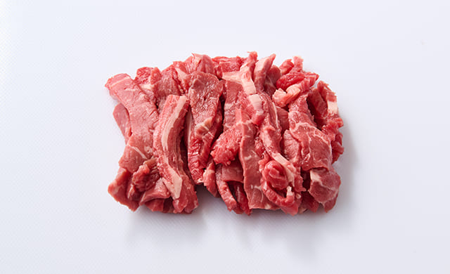 切った牛肉の写真