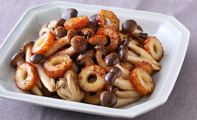 しめじとちくわの甘辛炒めの写真