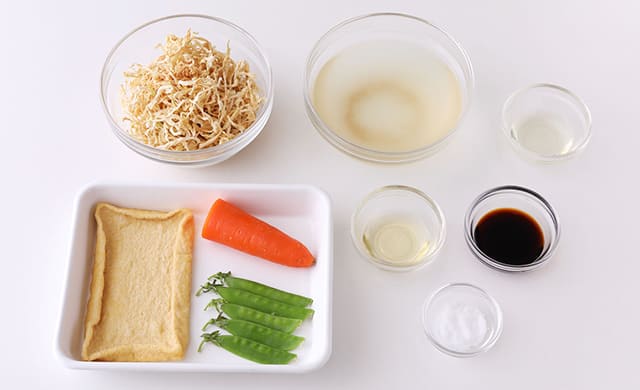 切り干し大根の煮物の材料の写真