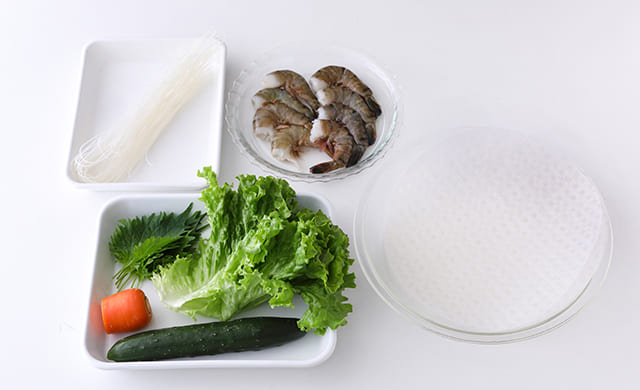 基本の生春巻きの全材料の写真