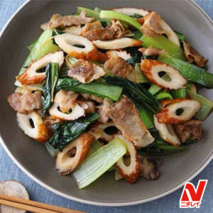 小松菜と豚肉のポン酢炒め