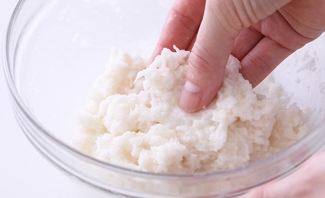 かたさを調整した生地の写真