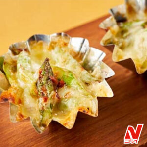 アスパラの味噌チーズ焼き