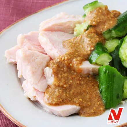 【たたききゅうりのバンバンジーレシピ】サラダチキンで時短に！