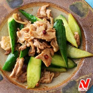 きゅうりと豚肉の醤油炒めの写真